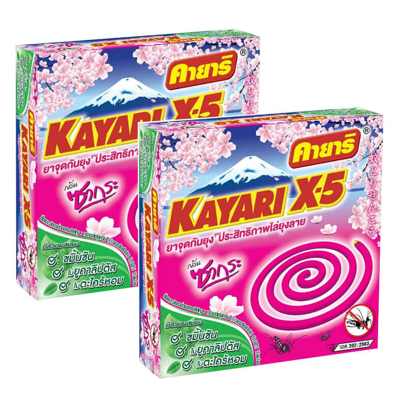 Kayari X5 Mosquito Coil Sakura scent herbal mosquito repellent coil box packaging