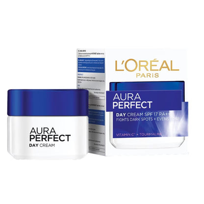 L'Oréal Paris Aura Perfect Day Cream SPF17 PA++ 50ml with packaging box