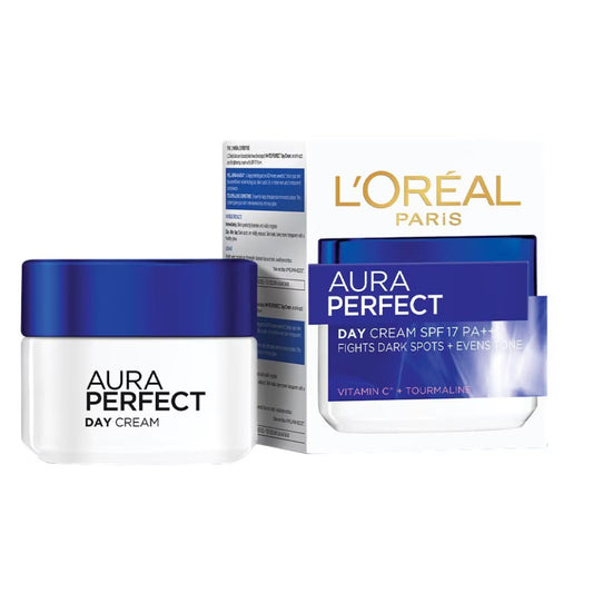 L'Oréal Paris Aura Perfect Day Cream SPF17 PA++ 50ml with packaging box