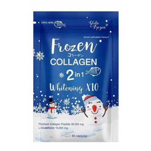 Frozen Collagen 2 in 1 Whitening X10 Glutathione dietary supplement front packaging