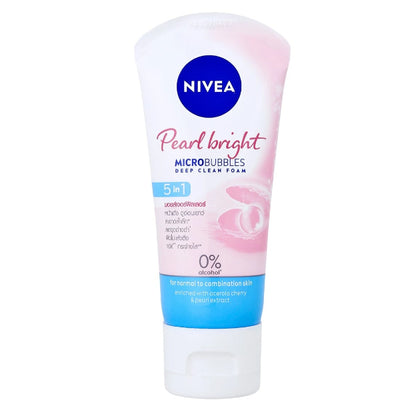 NIVEA Pearl Bright Facial Foam Microbubbles Clean soft skin packaging front 50ml