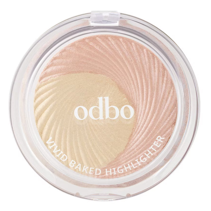 Odbo Vivid Baked Highlighter Shimmer Glow Powder Compact Case
