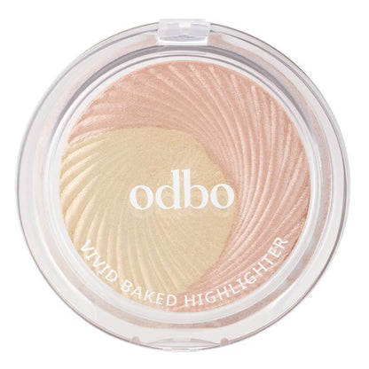 Odbo Vivid Baked Highlighter Shimmer Glow Powder Compact Case