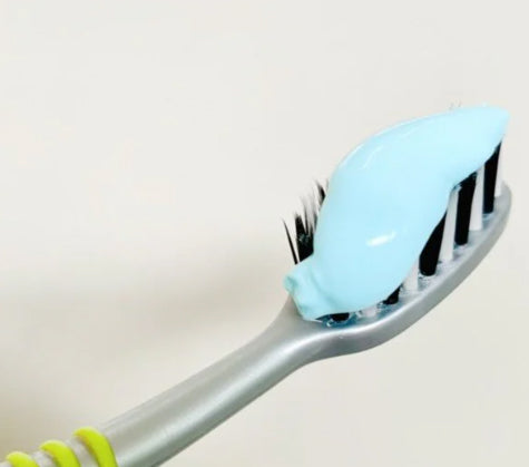 Sparkle Fresh White Toothpaste mint ice applied on toothbrush close up
