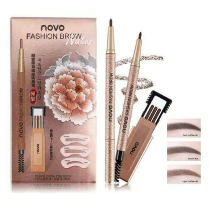 Novo Fashion Brow Pencil set with box eyebrow pencil and brush