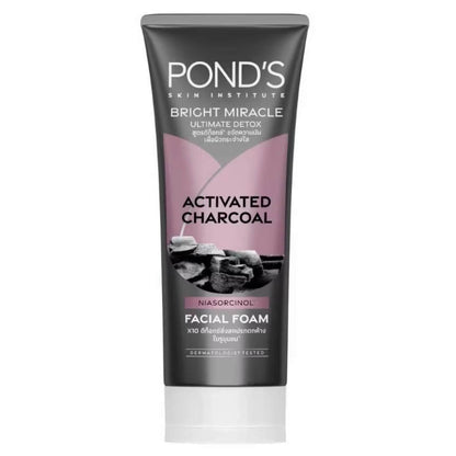 Ponds Charcoal Facial Foam packaging front bright miracle charcoal foam