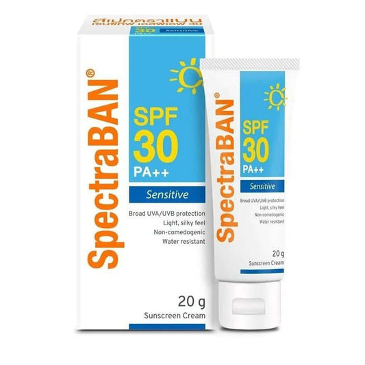 SpectraBAN Sensitive Sunscreen SPF30 PA++ tube and box front view