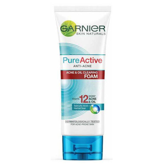 Garnier Pure Active Anti-Acne Scrub Oil Clearing Face Wash 100ml tube front view