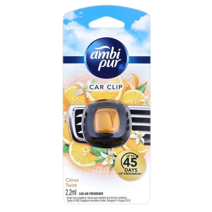 Ambi Pur Car Mini Clip Car Air Freshener 2.2ml Citrus Twist Vent Clip