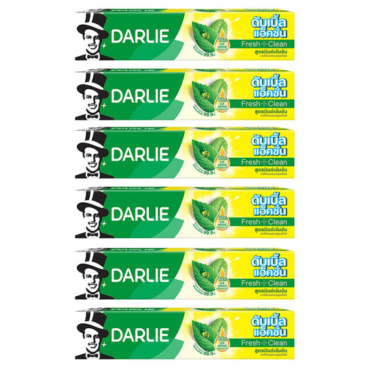 Darlie Double Action Toothpaste mint flavor pack set on white background