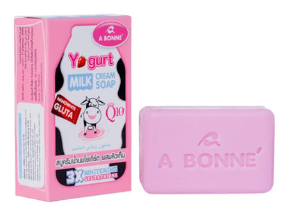 A BONNE Yogurt Milk Cream Soap 90g 3X Whitening Gluta Q10 Brightening Body and Face