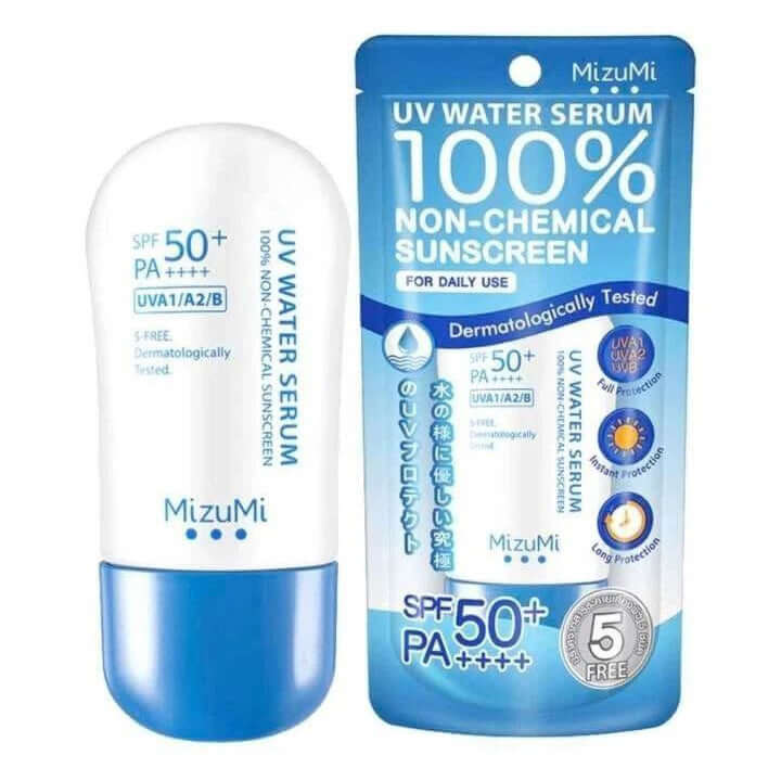 MizuMi UV Water Serum SPF50 PA++++ bottle and packaging front view