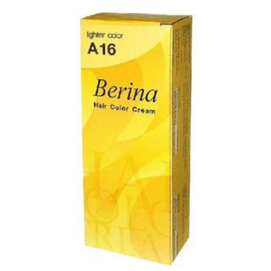 Berina Hair Color A16 Lighter Color Permanent Hair Dye Cream Box Packaging