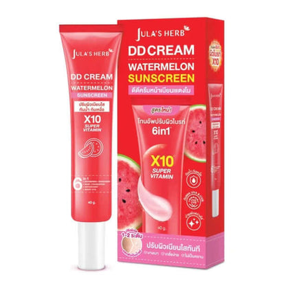 Jula Herb DD Cream Watermelon 40g product box and tube shown in red packaging