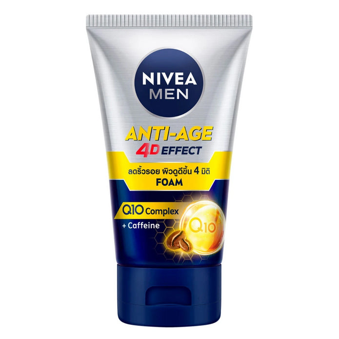 Nivea Men Q10 4D Face Foam 100g front view tube product