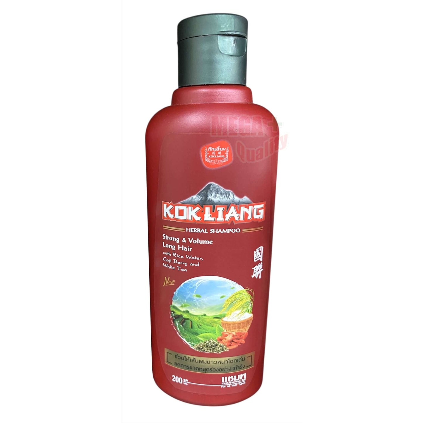 Kokliang Long Hair Herbal Shampoo strong volume rice water goji berry bottle front view