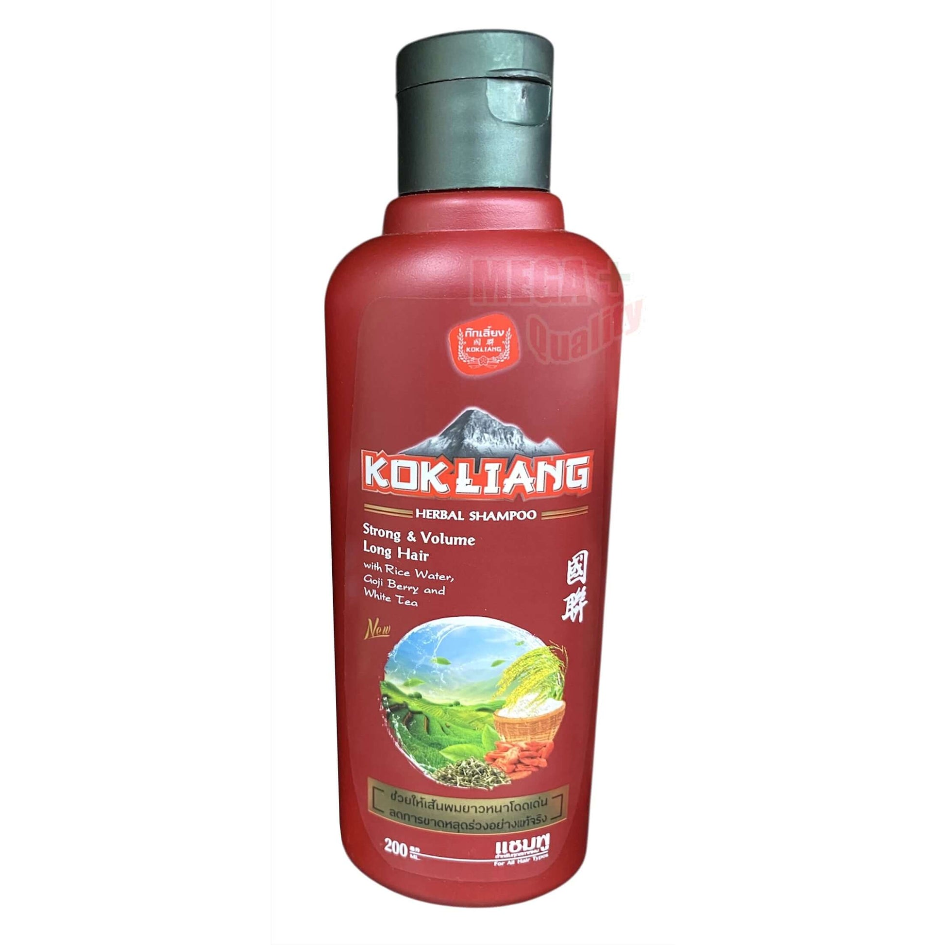 Kokliang Long Hair Herbal Shampoo strong volume rice water goji berry bottle front view