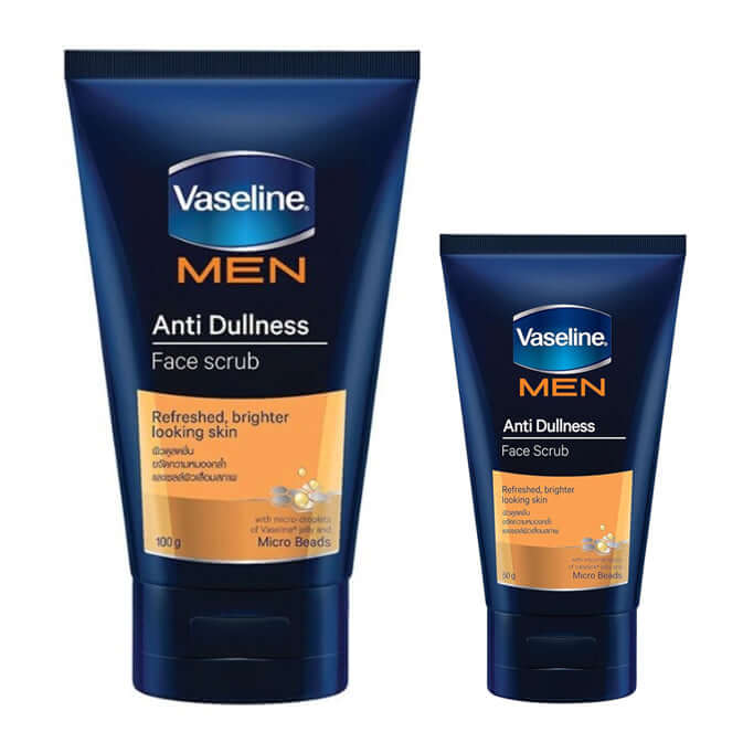 Vaseline Men Face Scrub tubes in two sizes