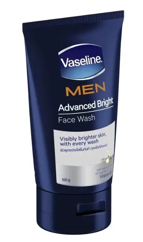 Vaseline Men Face Wash Advanced Bright Vitamin B3 100g Tube Product Display