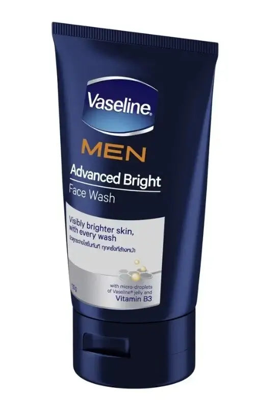 Vaseline Men Face Wash Advanced Bright Vitamin B3 100g Angled Product View