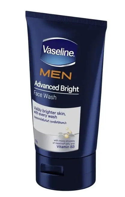Vaseline Men Face Wash Advanced Bright Vitamin B3 100g Angled Product View