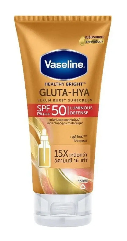 Vaseline Gluta Hya Sunscreen lightweight serum burst sunscreen 150ml tube
