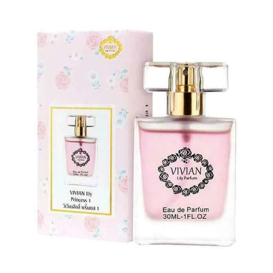 Vivian Lily Princess 1 Eau de Parfum Spray 30ml in elegant packaging with floral design.