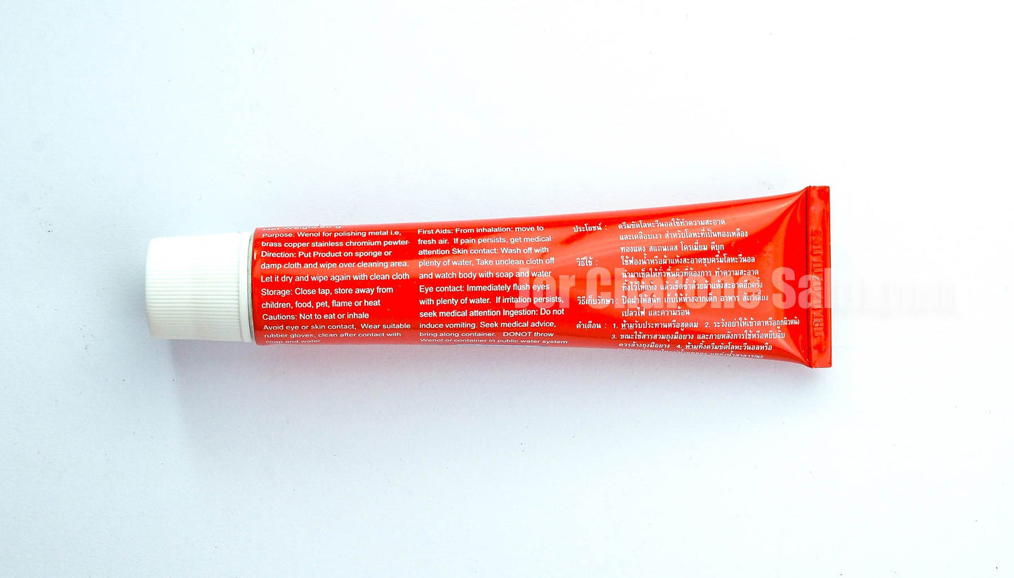 100g Wenol Metal Polishing Cream Cleans and Polishes Brass Copper Chrome