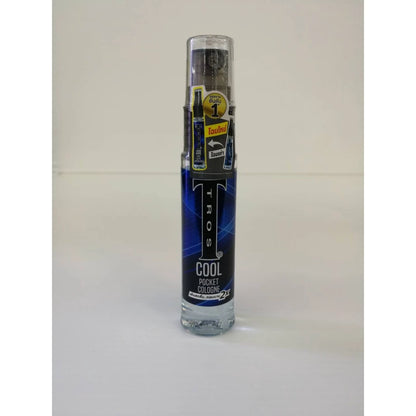 Tros Cool Pocket Cologne full bottle standing on surface