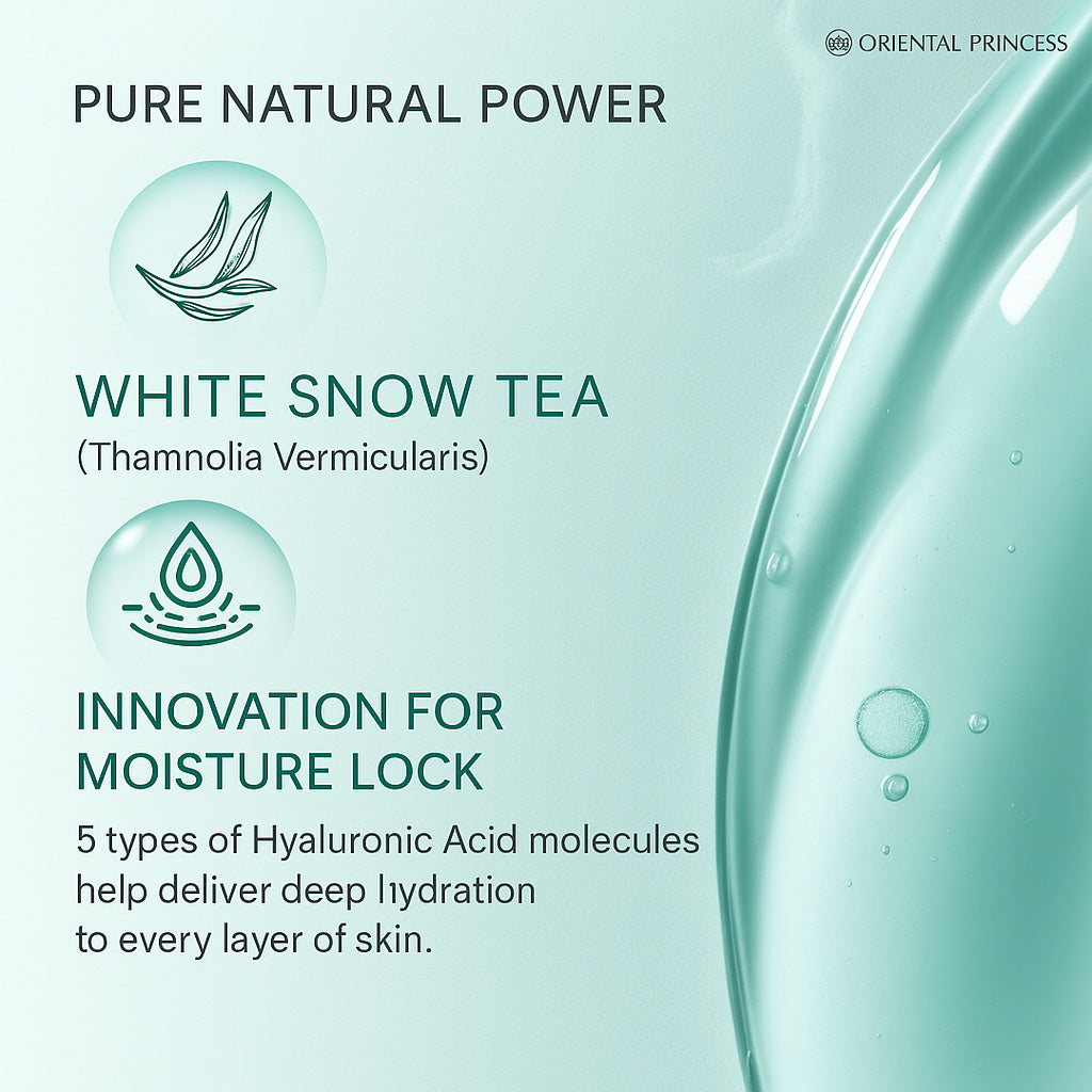  Oriental Princess Hydra Harmony Facial Essence with White Snow Tea and moisture-lock innovation