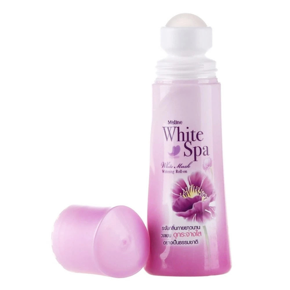 Mistine White Spa Whitening Roll-on Deodorant 100ml with cap open