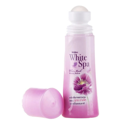 Mistine White Spa Whitening Roll-on Deodorant 100ml with cap open