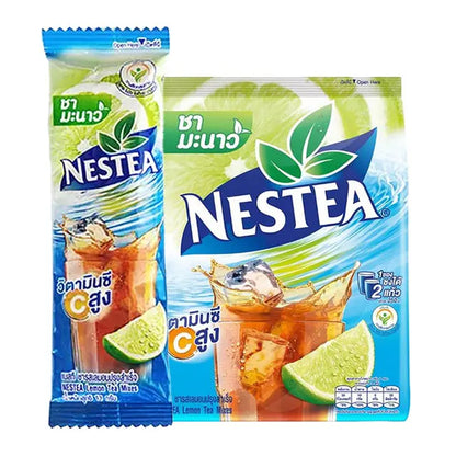 Close-up image of NESTEA Lemon Iced Tea Mix Powder bag 18 sachets