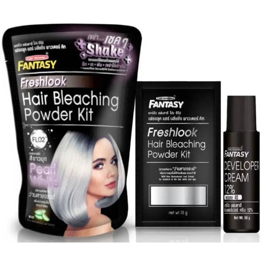 Carebeau Hair Bleaching Kit Freshlook Pearl White FL02 full set packaging