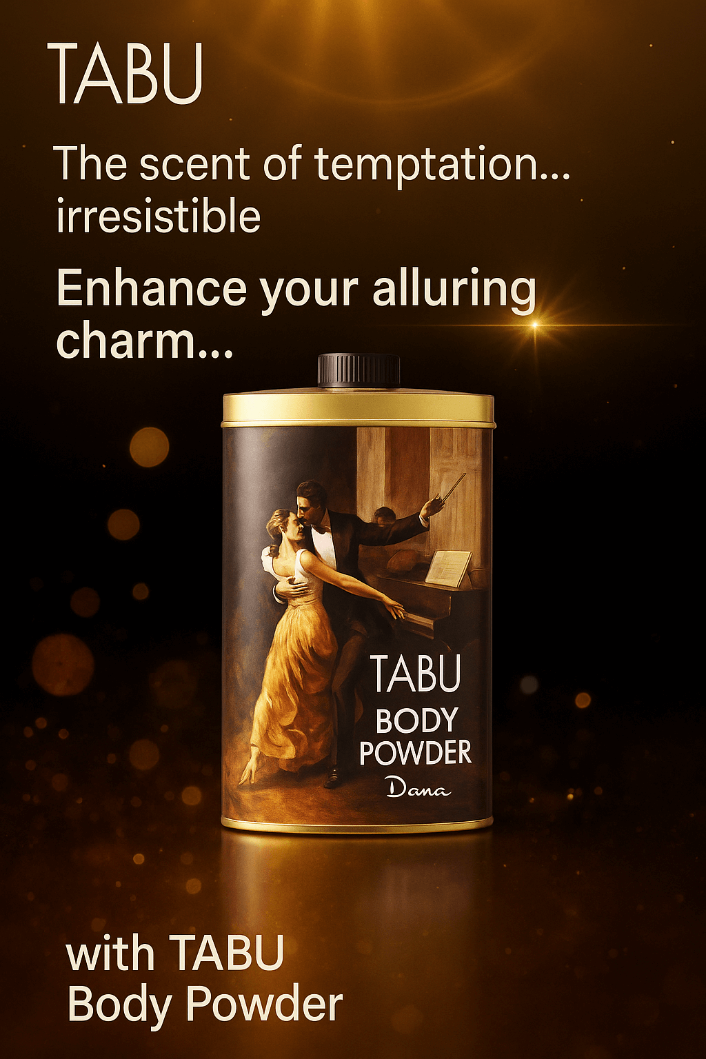Tabu Perfumed Body Powder by Dana Classic Scent 200g Large Size for Women Enhances Charm