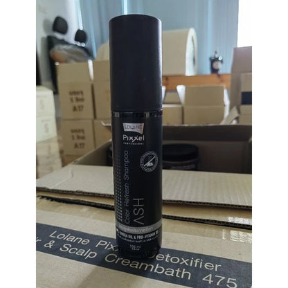 Lolane Pixxel ASH Shampoo 100ml lifestyle product on table background