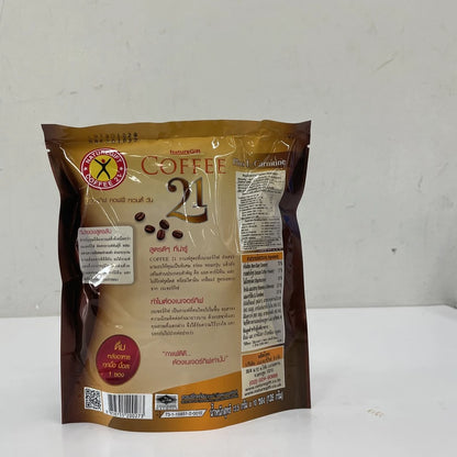 NatureGift Coffee 21 Plus L-Carnitine instant weight loss sachet packaging, rich coffee flavor, 10 servings.