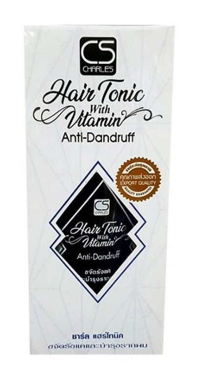CS Charles Hair Tonic Anti Dandruff retail box front design with logo