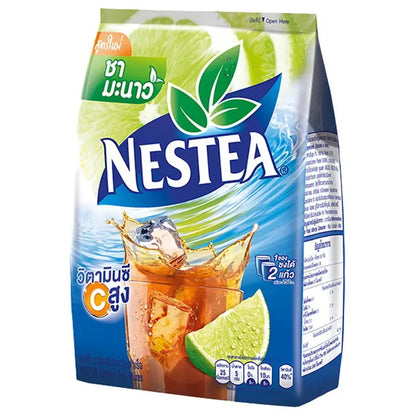 Front packaging of NESTEA Lemon Iced Tea Mix Powder, 18 sachets Thai product