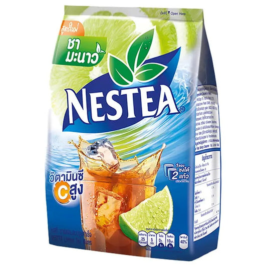 Front packaging of NESTEA Lemon Iced Tea Mix Powder, 18 sachets Thai product