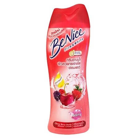 BeNice Cherry Berry Shower Cream 80ml body wash side packaging with berry design