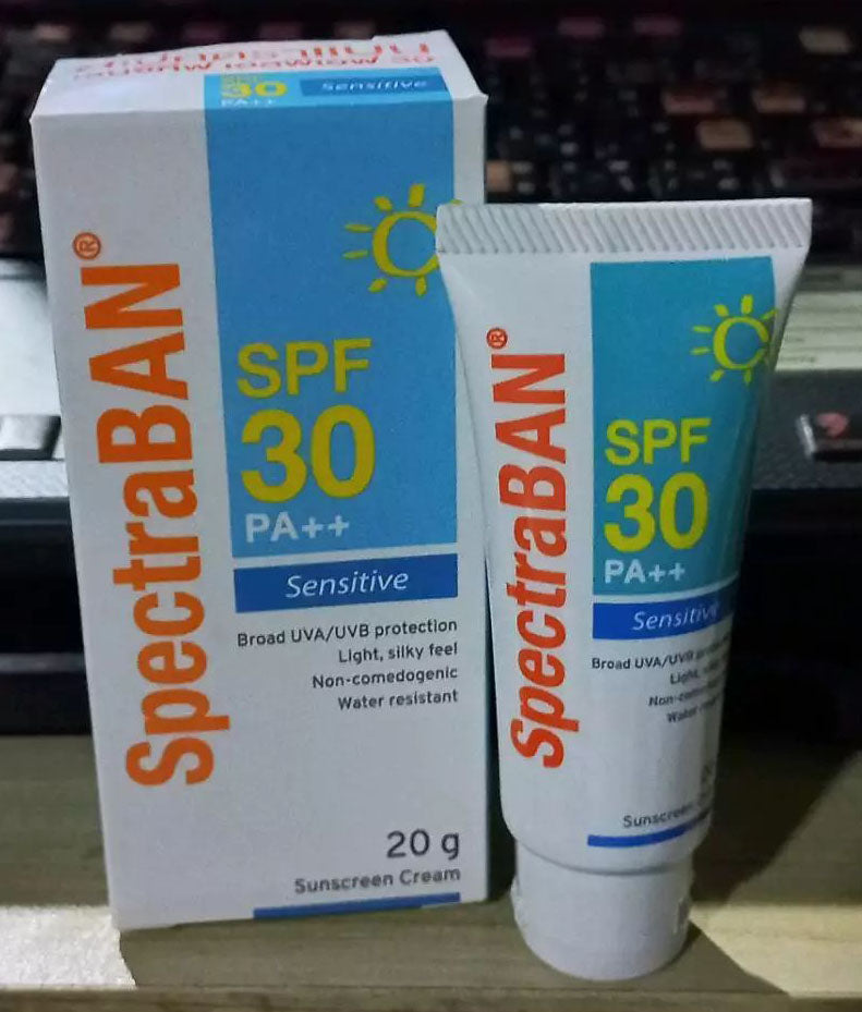 SpectraBAN Sensitive Sunscreen tube and box product set