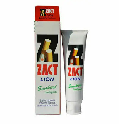Zact Lion Smokers Toothpaste 160g tube and box set front view