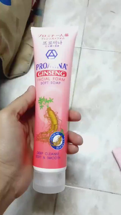 Promina Ginseng Foam Facial Soft Soap 120g Deep Clean Face Wash Smooth