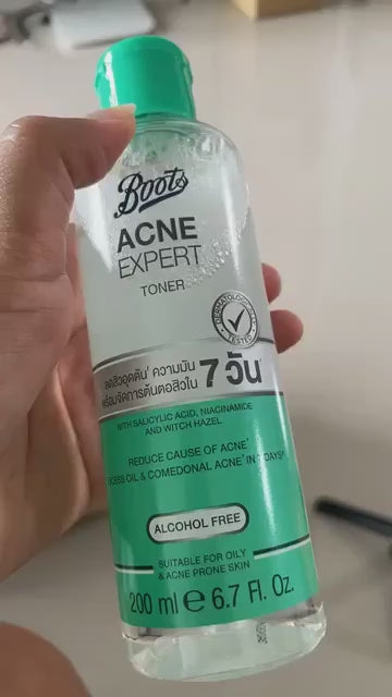 Boots Acne Expert Toner 200ml Alcohol Free Salicylic Acid Niacinamide