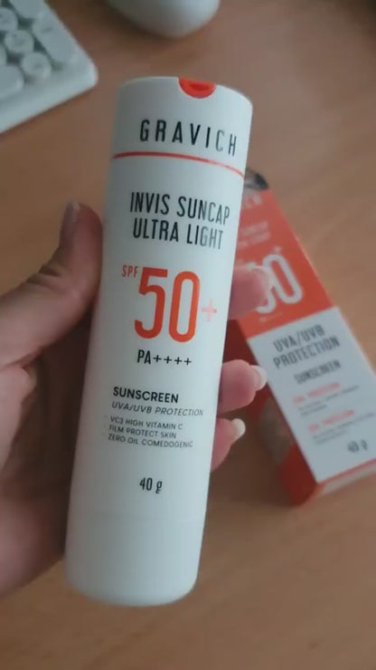 Gravich Invis Suncap Ultra Light Sunscreen SPF50 PA++++ 40g Face UV bright Care Skin