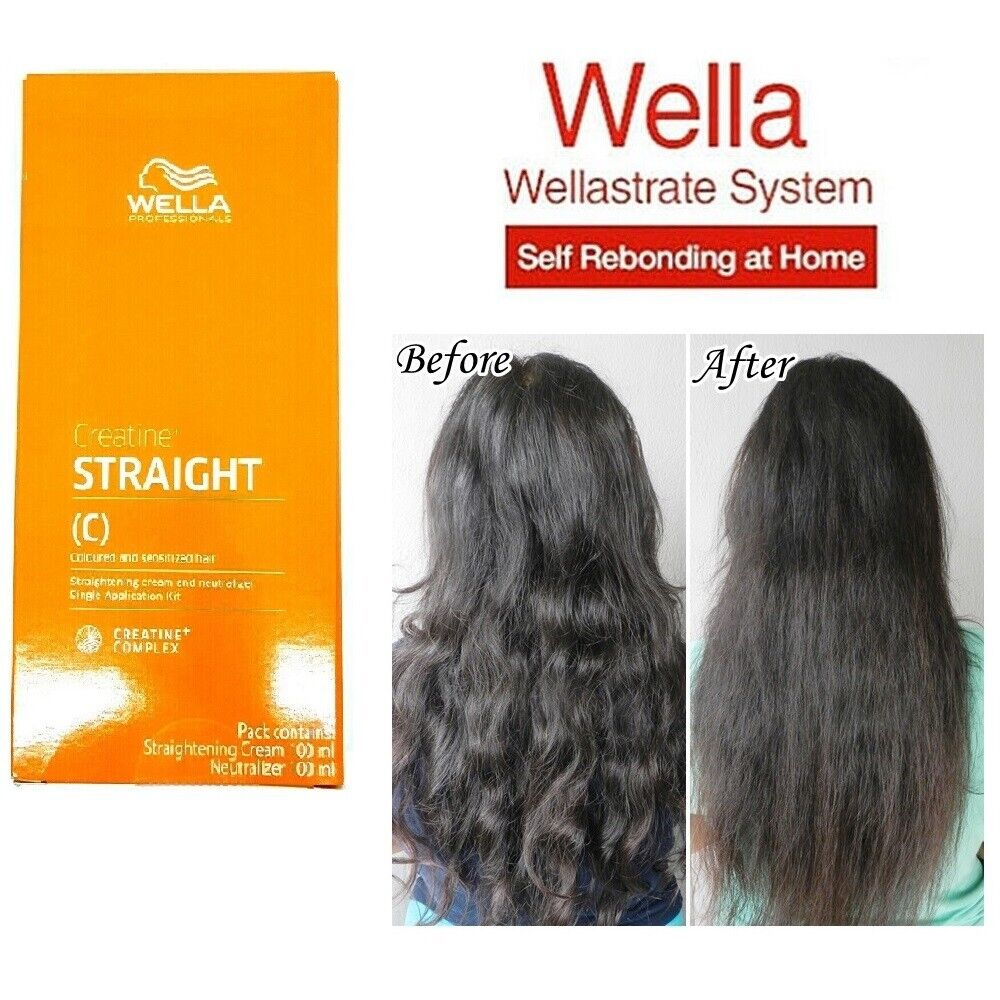 Wella Wellastrate MILD Permanent Hair Straightening Cream Kit with Neutralizer for Colored Hair