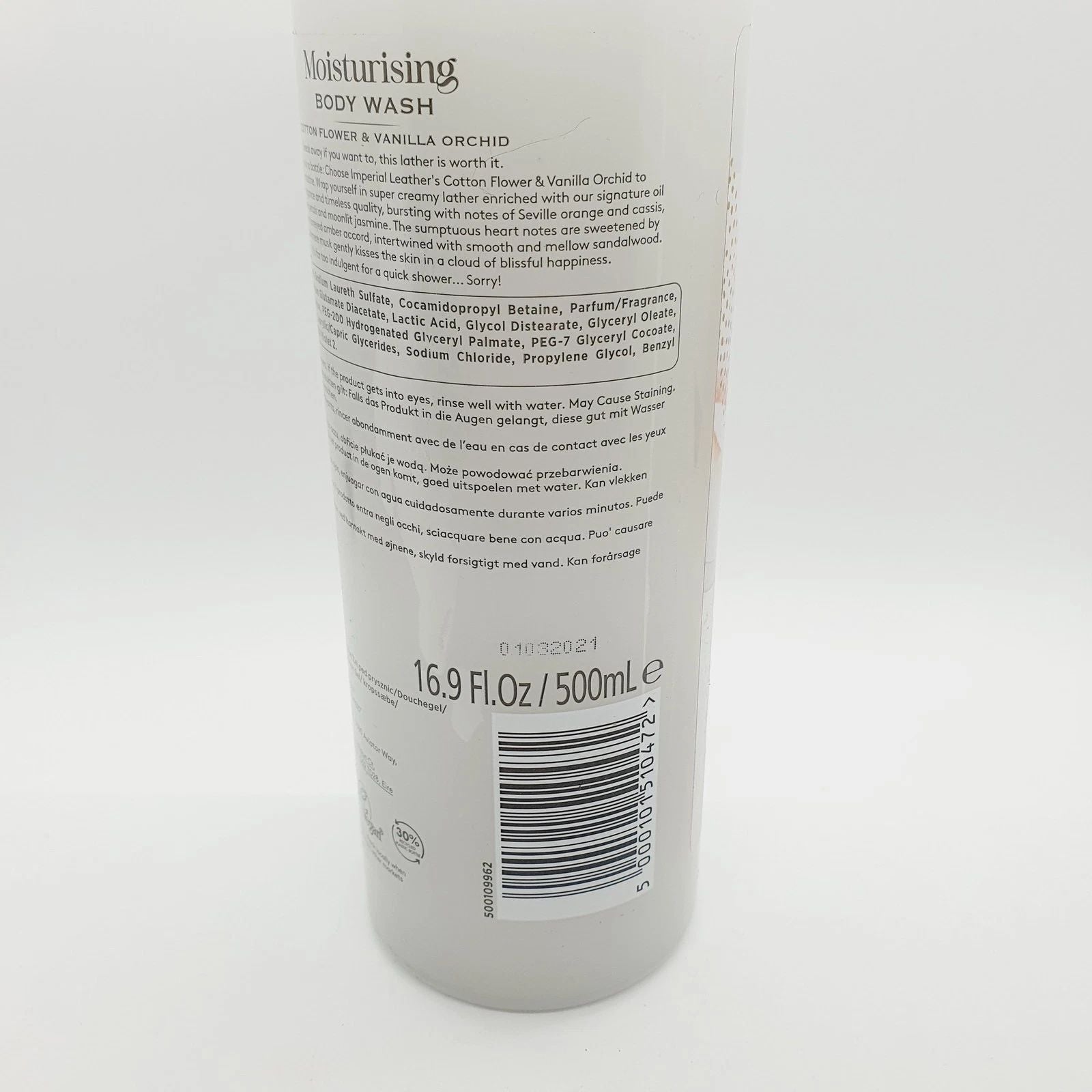 Imperial Leather Body Wash Cotton Flower Vanilla Orchid Moisturising Shower Gel Tube Bottle