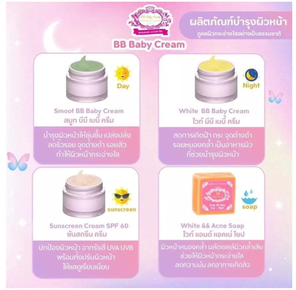 BB Baby Cream Set product usage steps and skincare routine instructions