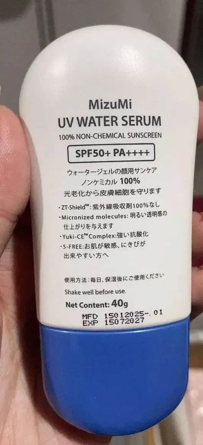 MizuMi UV Water Serum SPF50 PA++++ back label bottle view